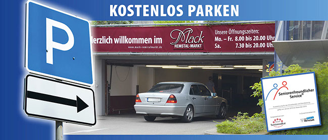 Kostenlos parken  Mack Remstalmarkt